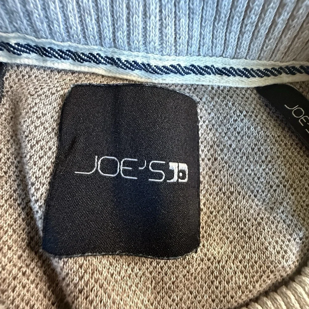 Joe's Jeans Tan Heathered Crew Neck Sweater * LARGE Casual Elevated Quiet‎ Lux